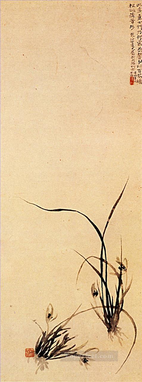 Brotes de orquídeas Shitao 1707 tinta china antigua Pintura al óleo